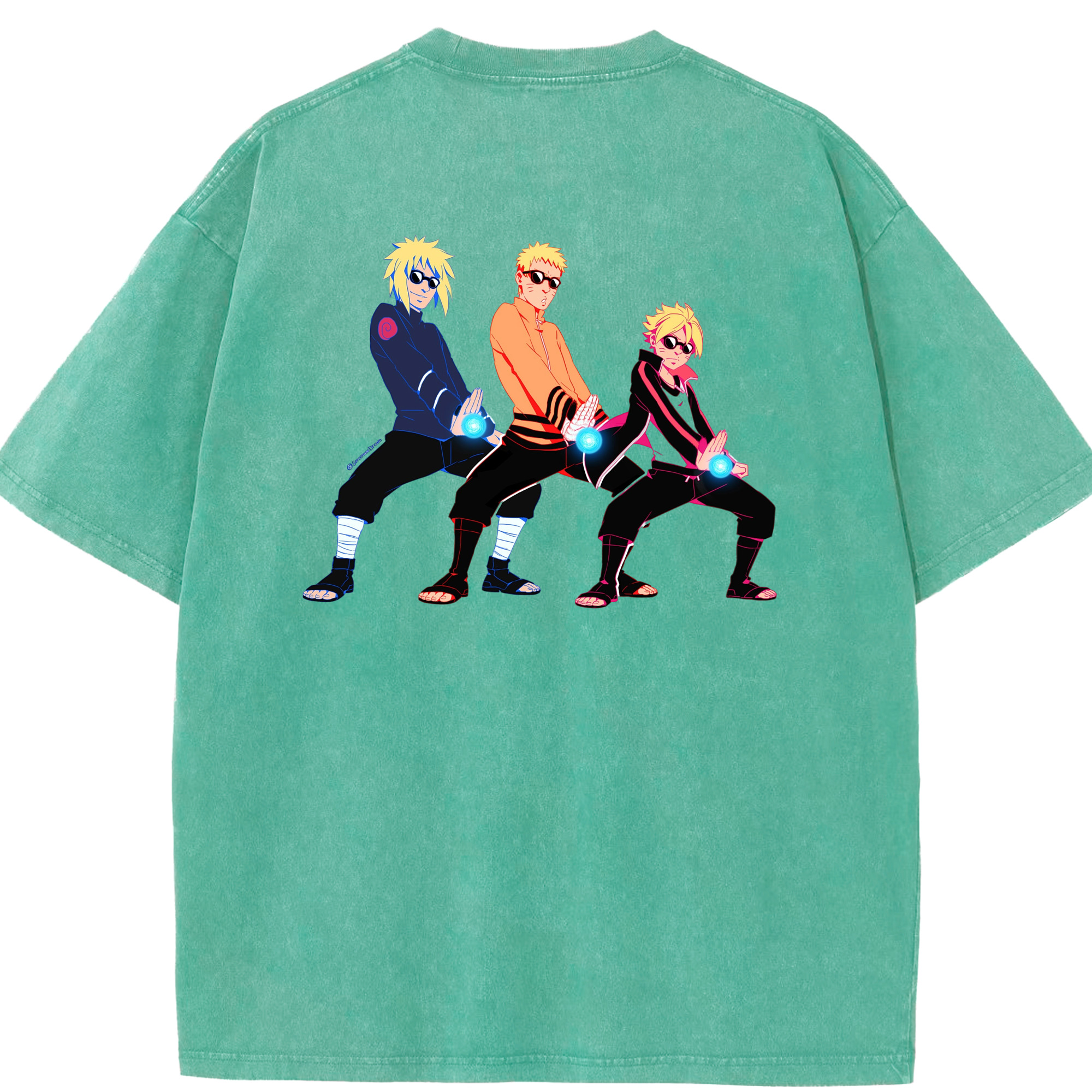 （画像用） NARUTO -ナルト- うずまき ナルト Uzumaki Naruto 綿100% ヴィンテージ風 半袖Tシャツ（背面プリント）